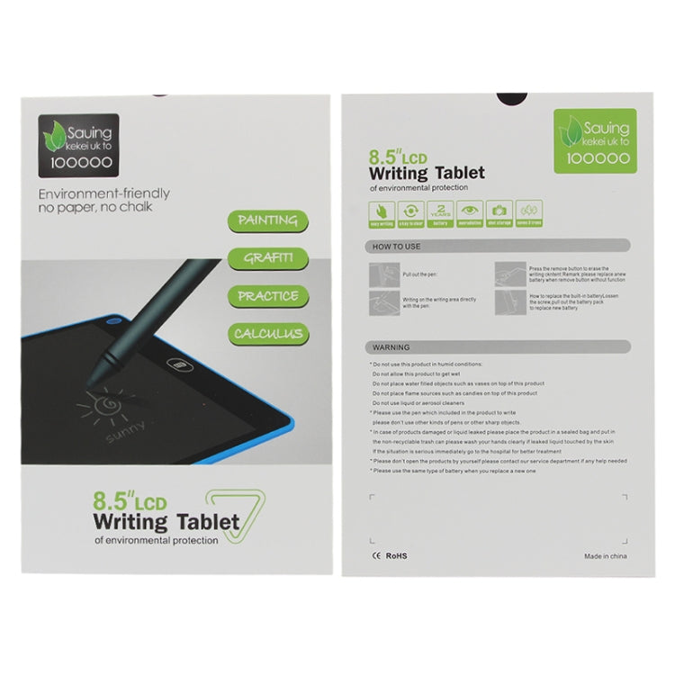 Portable 8.5 inch LCD Writing Tablet Drawing Graffiti Electronic Handwriting Pad Message Graphics Board Draft Paper with Writing Pen(Green) -  by PMc TechLife | Online Shopping South Africa | PMc TechLife | Buy Now Pay Later Mobicred