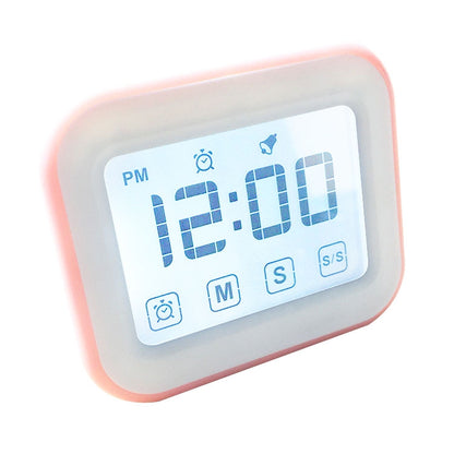 Kitchen Timer Digital Alarm Clock Large LCD Touch Screen Come with Night Light for Cooking Baking(Pink) - Digital Countdown by PMC Jewellery | Online Shopping South Africa | PMC Jewellery | Buy Now Pay Later Mobicred