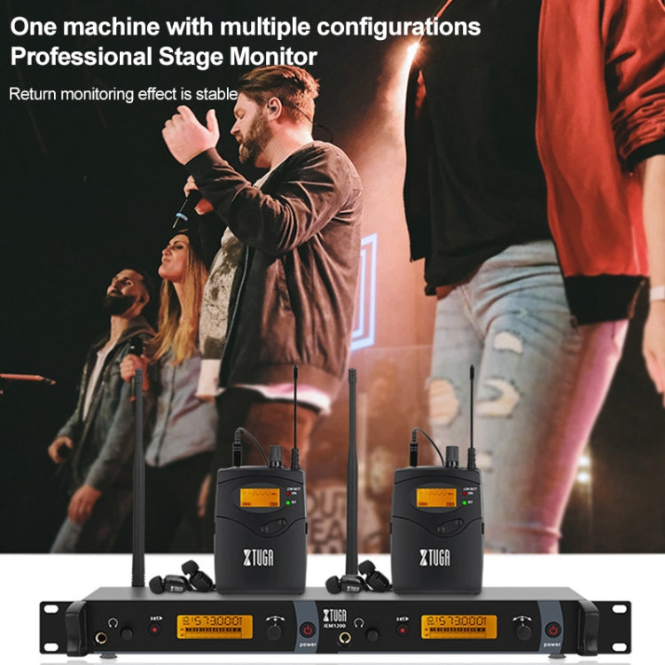 XTUGA IEM1200 Wireless Transmitter Stage Singer Ear Monitor System (UK Plug) - Microphone by XTUGA | Online Shopping South Africa | PMC TechLife | Buy Now Pay Later Mobicred
