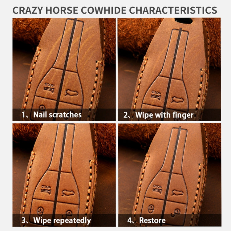 For Ford F-150 3-button C074 Car Key Leather Protective Case (Brown) - Car Key Cases by PMC TechLife | Online Shopping South Africa | PMC TechLife | Buy Now Pay Later Mobicred