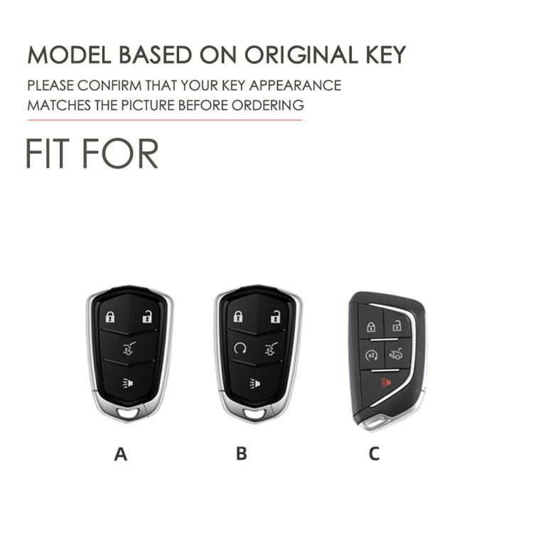 For Cadillac / CT5 / CT6 / XT6 5-button C087 Car Key Leather Protective Case (Black) - Car Key Cases by PMC TechLife | Online Shopping South Africa | PMC TechLife | Buy Now Pay Later Mobicred