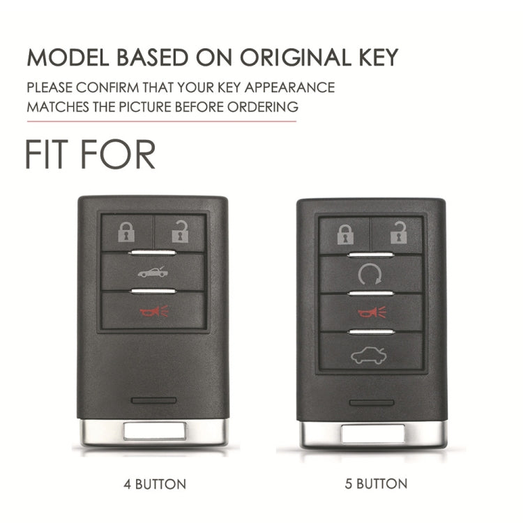 For Cadillac 4-button C090 Car Key Leather Protective Case (Blue) - Car Key Cases by PMC TechLife | Online Shopping South Africa | PMC TechLife | Buy Now Pay Later Mobicred