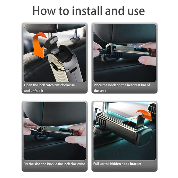 G202 Car Creative Phone Bracket Hook 360 Degree Rotating Telescopic Bracket(Black) - Universal Car Holders by PMC TechLife | Online Shopping South Africa | PMC TechLife | Buy Now Pay Later Mobicred
