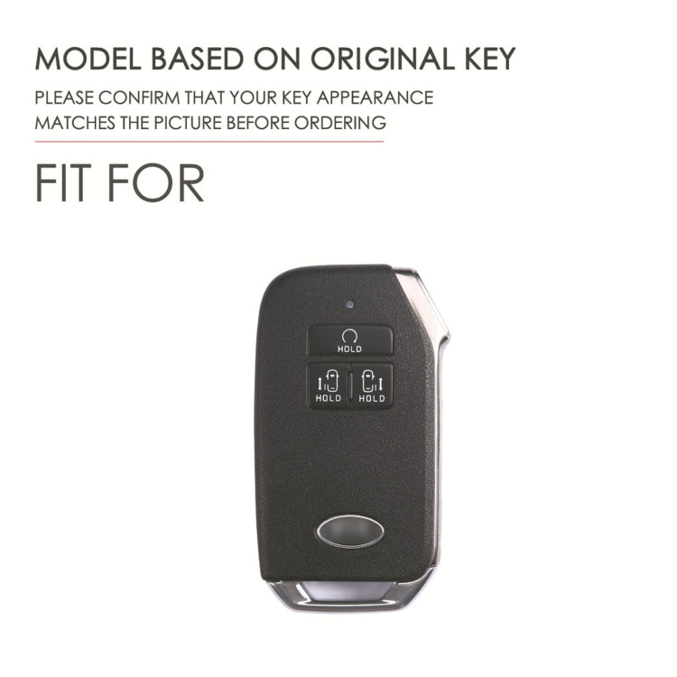 For KIA Carnival EX / SX Hallmo Car Cowhide Leather Key Protective Cover Key Case(Brown) - Car Key Cases by Hallmo | Online Shopping South Africa | PMC TechLife | Buy Now Pay Later Mobicred