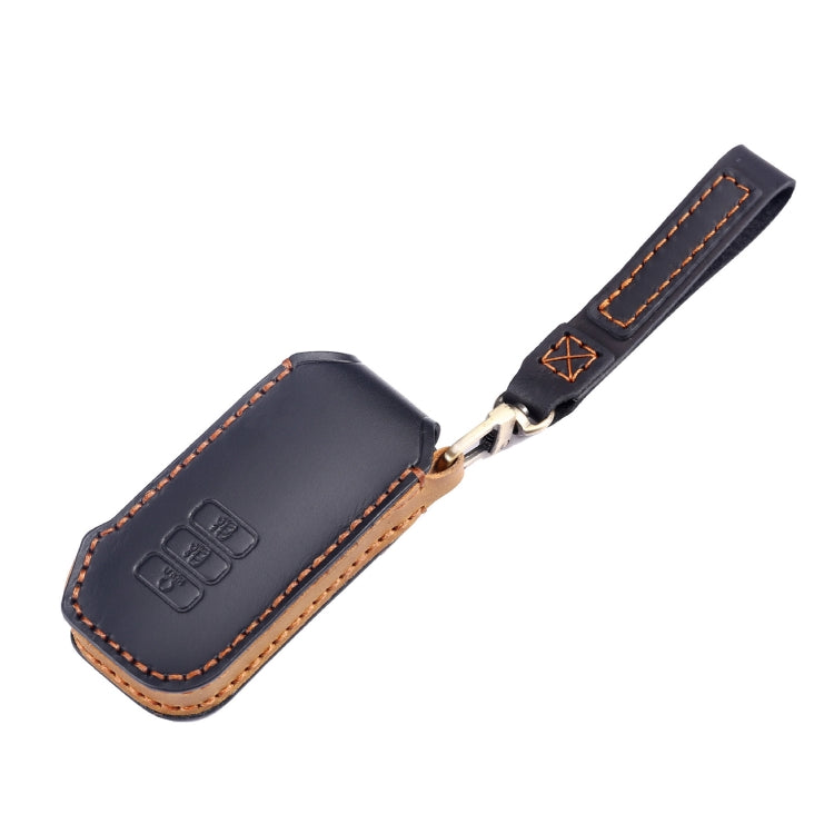 For Kia 3-button Hallmo Car Cowhide Leather Key Protective Cover Key Case(Black) - free shipping - PMC TechLife - Order now!