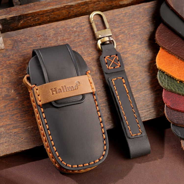 For Nissan Teana / Ariya 3-button Tail Box Hallmo Car Cowhide Leather Key Protective Cover Key Case(Black) - free shipping - PMC TechLife - Order now!