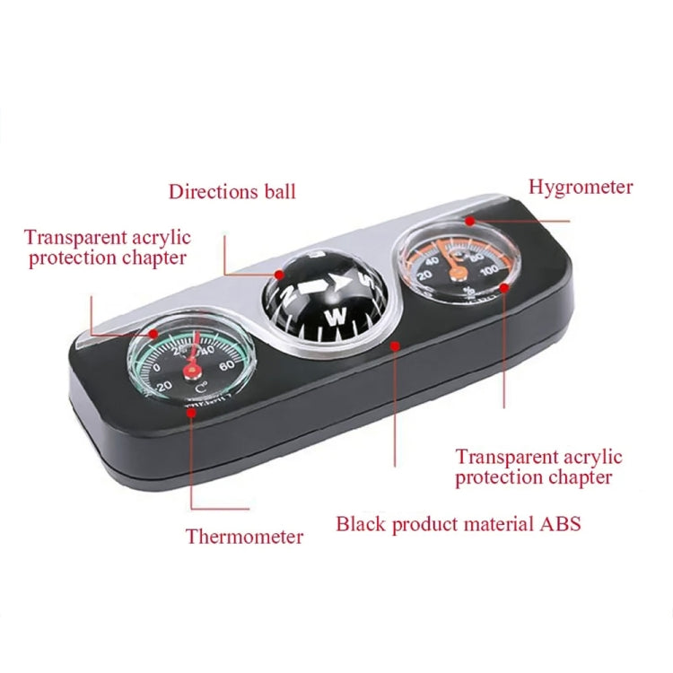 LC-3 3 in 1 Multifunctional Car Compass & Compass Ball & Thermometer - Clocks & Car Meters by PMC TechLife | Online Shopping South Africa | PMC TechLife | Buy Now Pay Later Mobicred