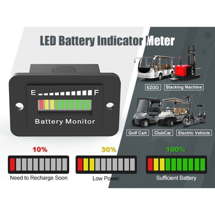 BM210 Electric Vehicles / Golf Carts LED Battery Indicator Adjustable Voltage 12V-72V - Car Modification by PMC TechLife | Online Shopping South Africa | PMC TechLife | Buy Now Pay Later Mobicred