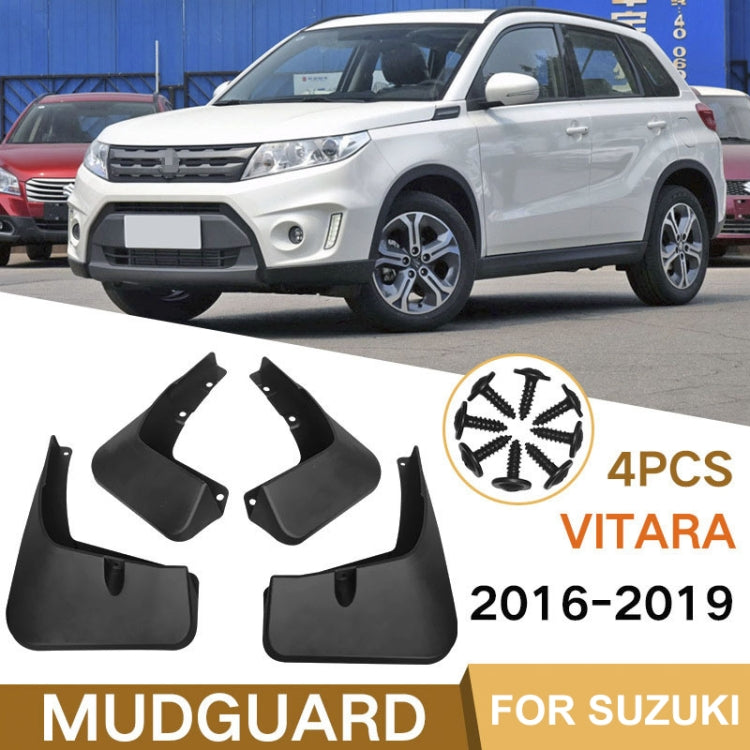 For Suzuki VITARA  2016-2019 4pcs/Set Car Auto Soft Plastic Splash Flaps Fender Guard - Mudguards by PMC TechLife | Online Shopping South Africa | PMC TechLife | Buy Now Pay Later Mobicred