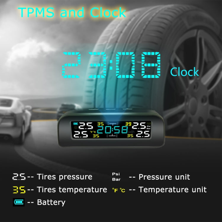 TY17 Car Built-in High Precision Solar Charging Tire Pressure Monitoring System TPMS - Tire Pressure Gauges by PMC Jewellery | Online Shopping South Africa | PMC Jewellery | Buy Now Pay Later Mobicred