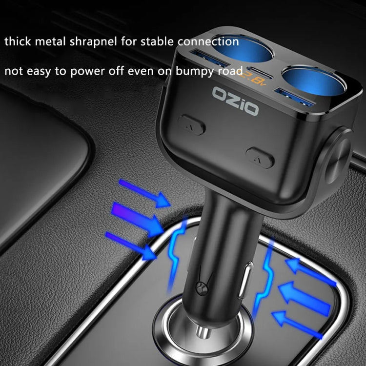 Ozio Y48TC QC3.0 + Type-C Dual Port Fast Charging Multi-function Car Charger Cigarette Lighter - Car Charger by ozio | Online Shopping South Africa | PMC Jewellery | Buy Now Pay Later Mobicred