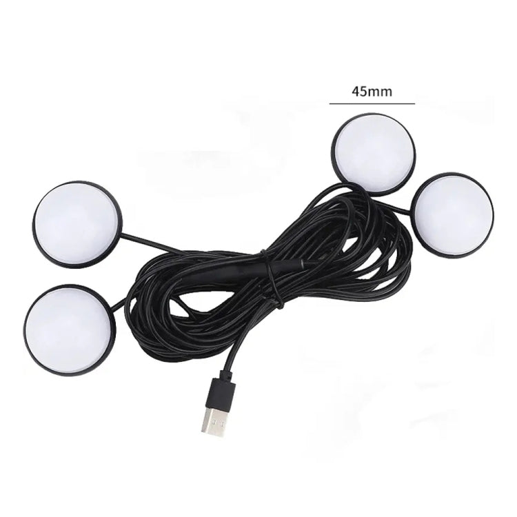 Car 4 in 1 USB RGB Foot LED Atmosphere Light (Pink Light) - Atmosphere lights by PMC TechLife | Online Shopping South Africa | PMC TechLife | Buy Now Pay Later Mobicred