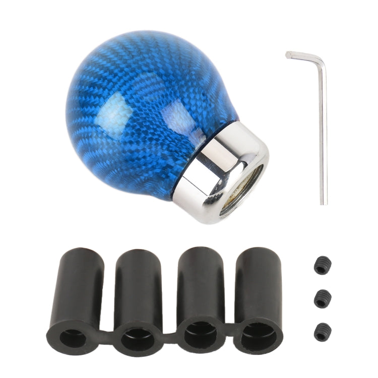 Car Carbon Fiber Pattern Gear Shift Knob Round Modified Gear Shift Head (Blue) - Shift Knob by PMC TechLife | Online Shopping South Africa | PMC TechLife | Buy Now Pay Later Mobicred