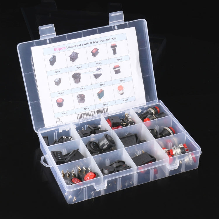 50pcs Universal Power Switch Button Assortment Kit - Car Switches by PMC TechLife | Online Shopping South Africa | PMC TechLife | Buy Now Pay Later Mobicred