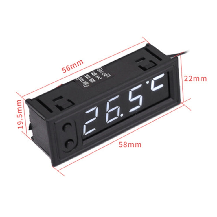 3 in 1 DC5-50V Car High-precision Electronic LED Luminous Clock + Thermometer + Voltmeter (White) - Clocks & Car Meters by PMC Jewellery | Online Shopping South Africa | PMC Jewellery | Buy Now Pay Later Mobicred