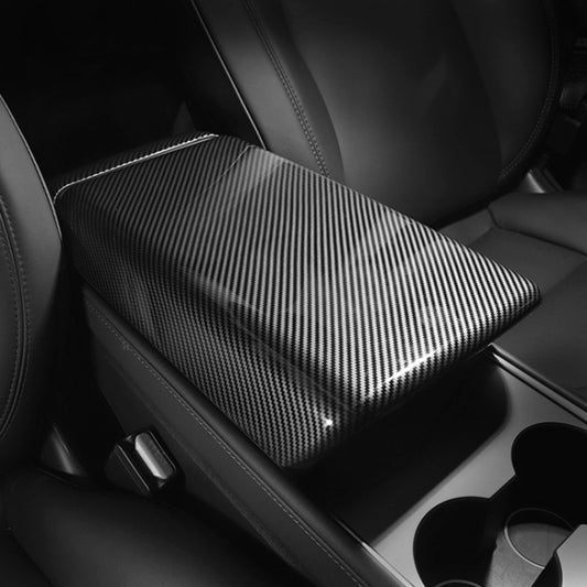 For Tesla Model 3 / Y Car Center Console Armrest Box Carbon Fiber Pattern Protective Cover - Car Interior Mouldings by PMC Jewellery | Online Shopping South Africa | PMC Jewellery | Buy Now Pay Later Mobicred