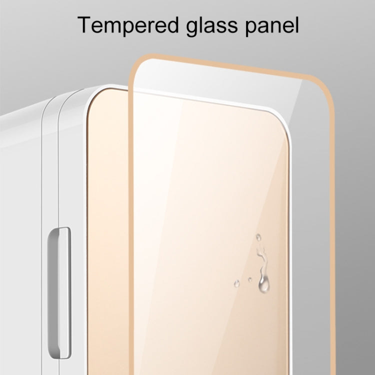 8L 37-48W Tempered Glass Panel Car / Home Mini Refrigerator, EU Plug (Silver) - Refrigerators by PMC Jewellery | Online Shopping South Africa | PMC Jewellery | Buy Now Pay Later Mobicred