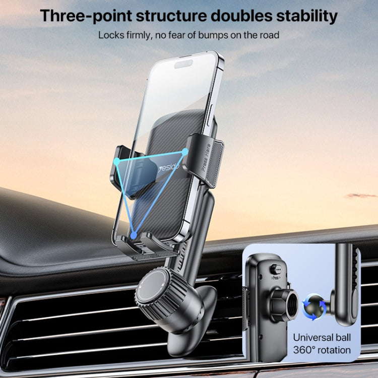 Yesido C242 Adjustable Car Air Vent Mechanical Phone Clip Holder - Car Holders by Yesido | Online Shopping South Africa | PMC Jewellery | Buy Now Pay Later Mobicred