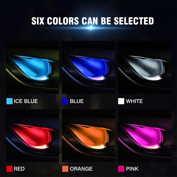 Car 4 in 1 LED Ambient Light Door Decorative Light (Yellow Light) - Door Lights by PMC TechLife | Online Shopping South Africa | PMC TechLife | Buy Now Pay Later Mobicred