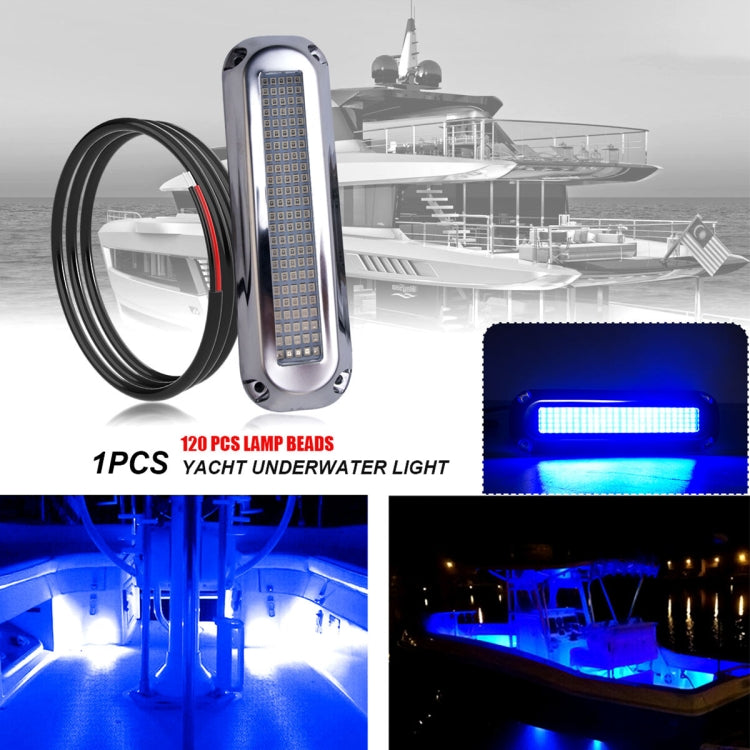 Ship / Yacht 10-30V 120LEDs Waterproof Stainless Steel Underwater Light (Blue Light) - Marine Accessories & Parts by PMC Jewellery | Online Shopping South Africa | PMC Jewellery | Buy Now Pay Later Mobicred