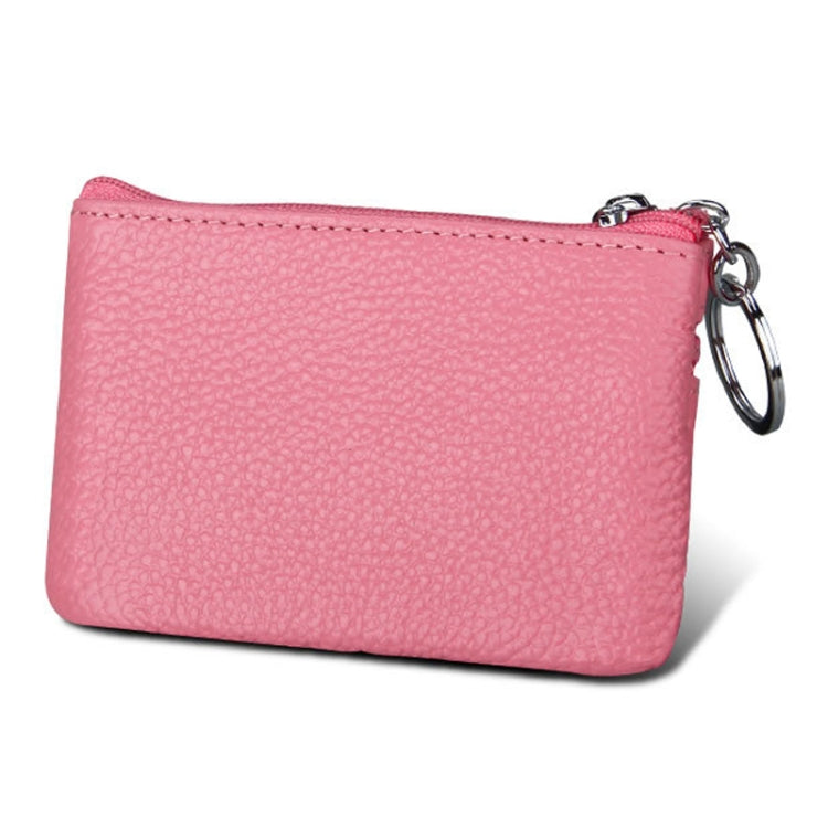 Cowhide Leather Zipper Solid Color Horizontal Card Holder Wallet RFID Blocking Coin Purse Card Bag Protect Case, Size: 11.4*7.4cm(Pink) - Antimagnetic RFID Package by PMC Jewellery | Online Shopping South Africa | PMC Jewellery | Buy Now Pay Later Mobicred