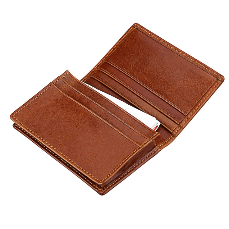 KB86 Genuine Cowhide Leather Solid Color Card Holder Wallet RFID Blocking Coin Purse Card Bag Protect Case with 5 Card Slots & Photo Frame & Business Card Position, Size: 10.6*7.6*1.8 cm(Brown) - Antimagnetic RFID Package by PMC Jewellery | Online Shopping South Africa | PMC Jewellery | Buy Now Pay Later Mobicred