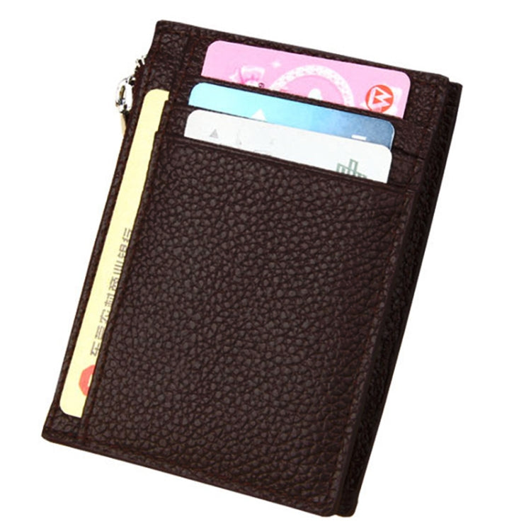 Cowhide Leather Solid Color Zipper Card Holder Wallet RFID Blocking Card Bag Protect Case Coin Purse, Size: 11*8*1.5cm(Black) - Antimagnetic RFID Package by PMC Jewellery | Online Shopping South Africa | PMC Jewellery | Buy Now Pay Later Mobicred