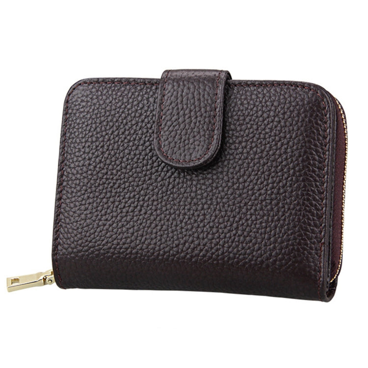 KB132 Female Style Full Grain Cow Leather Multifunctional RFID Wallet/ Card Bag/ Driving License Package(Coffee) - Wallets by PMC Jewellery | Online Shopping South Africa | PMC Jewellery | Buy Now Pay Later Mobicred