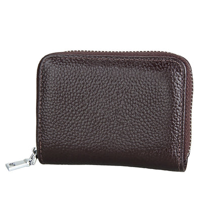 KB205 Antimagnetic RFID Litchi Texture Leather Zipper Large-capacity Card Holder Wallet(Coffee) - Antimagnetic RFID Package by PMC Jewellery | Online Shopping South Africa | PMC Jewellery | Buy Now Pay Later Mobicred