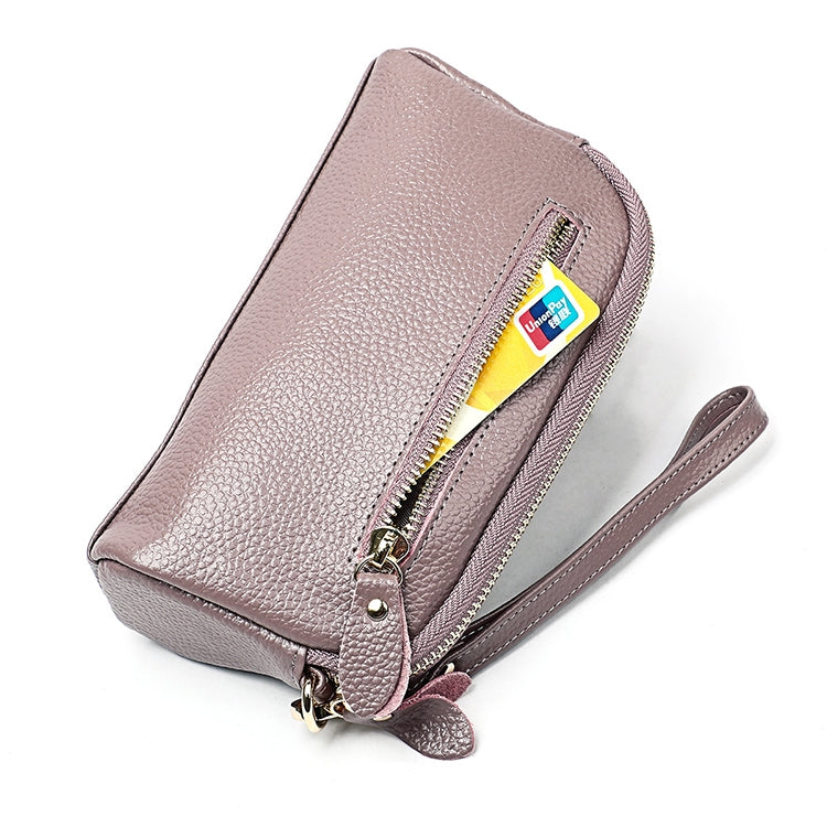 2025 Multifunctional Litchi Texture Women Large Capacity Hand Wallet Shell bag with Card Slots(Pale Pinkish Grey) - Wallets by PMC Jewellery | Online Shopping South Africa | PMC Jewellery | Buy Now Pay Later Mobicred