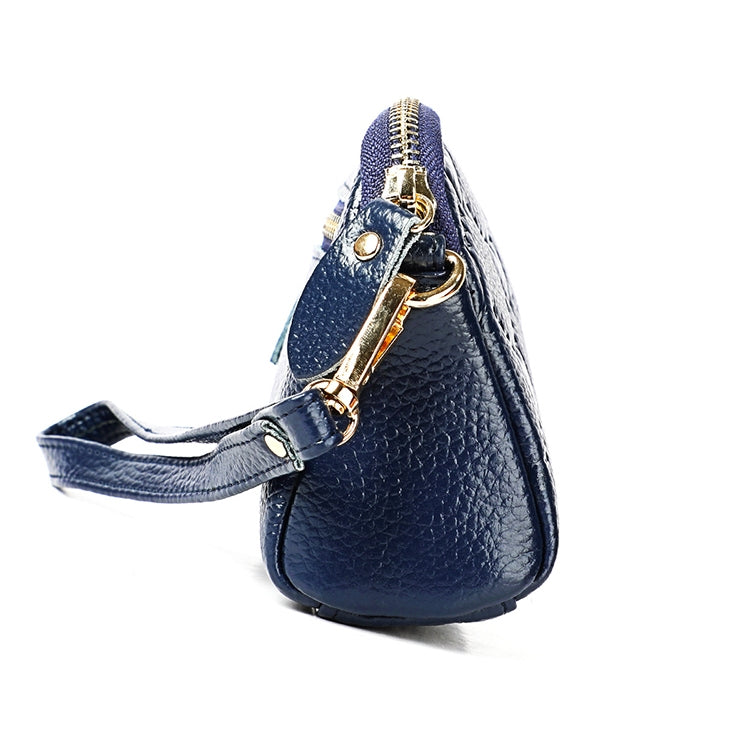 2025 Multifunctional Litchi Texture Women Large Capacity Hand Wallet Shell bag with Card Slots(Sapphire Blue) - Wallets by PMC Jewellery | Online Shopping South Africa | PMC Jewellery | Buy Now Pay Later Mobicred