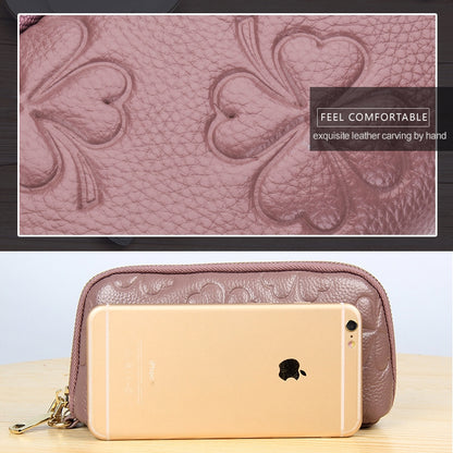 2026 Multifunctional Litchi Texture Women Large Capacity Hand Wallet Shell bag with Card Slots(Light Pink) - Wallets by PMC Jewellery | Online Shopping South Africa | PMC Jewellery | Buy Now Pay Later Mobicred