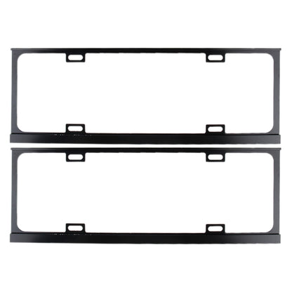 2 PCS Car License Plate Frames Car Styling License Plate Frame Magnesium Alloy Universal License Plate Holder Car Accessories(Black) - License Plate Covers & Frames by PMC Jewellery | Online Shopping South Africa | PMC Jewellery | Buy Now Pay Later Mobicred