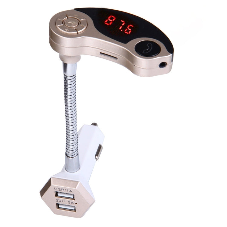 GT86 Dual USB Charger Car Bluetooth FM Transmitter Kit, Support LCD Display / TF Card Music Play / Hands-free(Gold) - Bluetooth Car Kits by PMC Jewellery | Online Shopping South Africa | PMC Jewellery | Buy Now Pay Later Mobicred