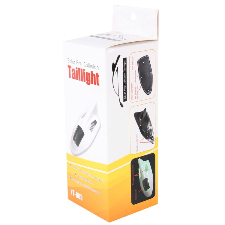 Solar Colorful Light Anti Collision Shark Fin Car Taillight LED Flash Warning Light Caution Light(White) - Warning Lights by PMC TechLife | Online Shopping South Africa | PMC TechLife | Buy Now Pay Later Mobicred