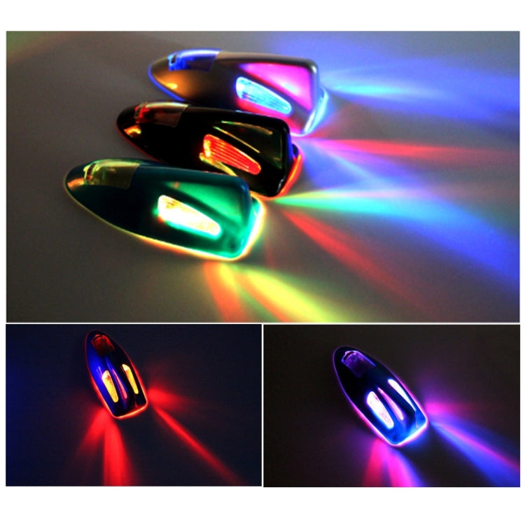 Solar Colorful Light Anti Collision Shark Fin Car Taillight LED Flash Warning Light Caution Light(White) - Warning Lights by PMC TechLife | Online Shopping South Africa | PMC TechLife | Buy Now Pay Later Mobicred