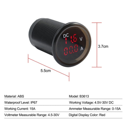 B3613  IP67 Waterproof Car Modification 4.5-30V Voltmeter + Ammeter - Tire Pressure Gauges by PMC Jewellery | Online Shopping South Africa | PMC Jewellery | Buy Now Pay Later Mobicred