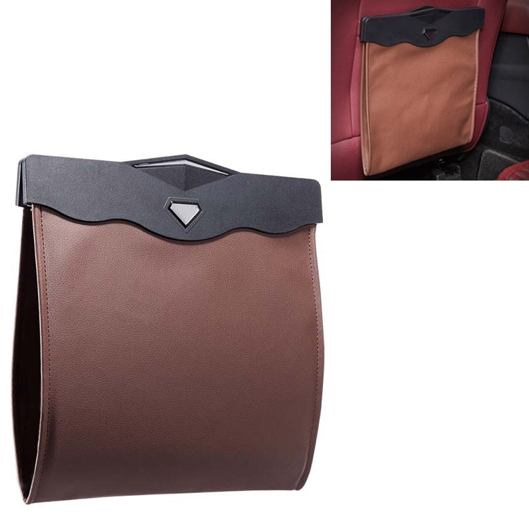 Car Multifunctional LED Design Hanging Folding Garbage Bin Storage Box (Brown) - Stowing Tidying by PMC TechLife | Online Shopping South Africa | PMC TechLife | Buy Now Pay Later Mobicred