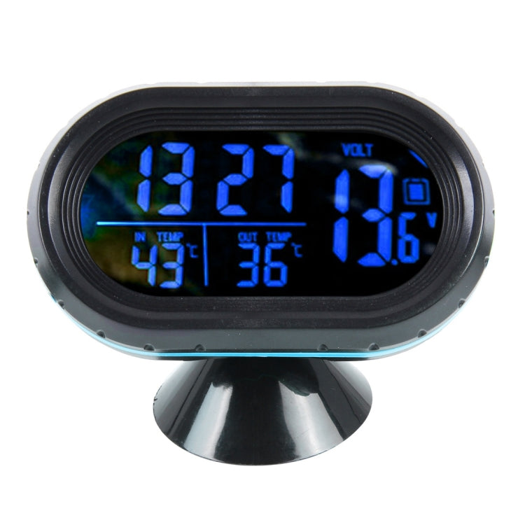 VST-7009V 4 In 1 Digital Car Thermometer Voltage Meter Luminous Clock Tester Detector LCD Monitor Back light(Blue Light) - Clocks & Car Meters by PMC Jewellery | Online Shopping South Africa | PMC Jewellery | Buy Now Pay Later Mobicred