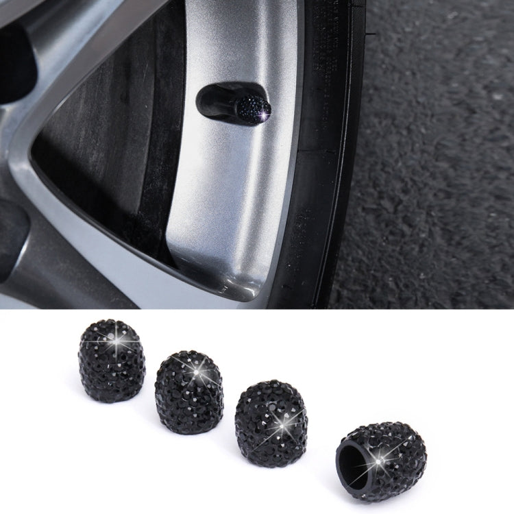 Car Crystal Tire Valve Cap Gas Cap Mouthpiece Cover (Black) - Tire Valve Caps by PMC Jewellery | Online Shopping South Africa | PMC Jewellery | Buy Now Pay Later Mobicred