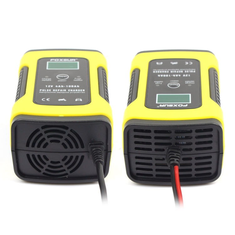 FOXSUR 12V 6A Intelligent Universal Battery Charger for Car Motorcycle, Length: 55cm, US Plug(Yellow) - Battery Charger by FOXSUR | Online Shopping South Africa | PMC Jewellery | Buy Now Pay Later Mobicred