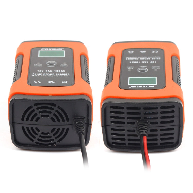 FOXSUR 12V 6A Intelligent Universal Battery Charger for Car Motorcycle, Length: 55cm, EU Plug(Red) - Battery Charger by FOXSUR | Online Shopping South Africa | PMC TechLife | Buy Now Pay Later Mobicred