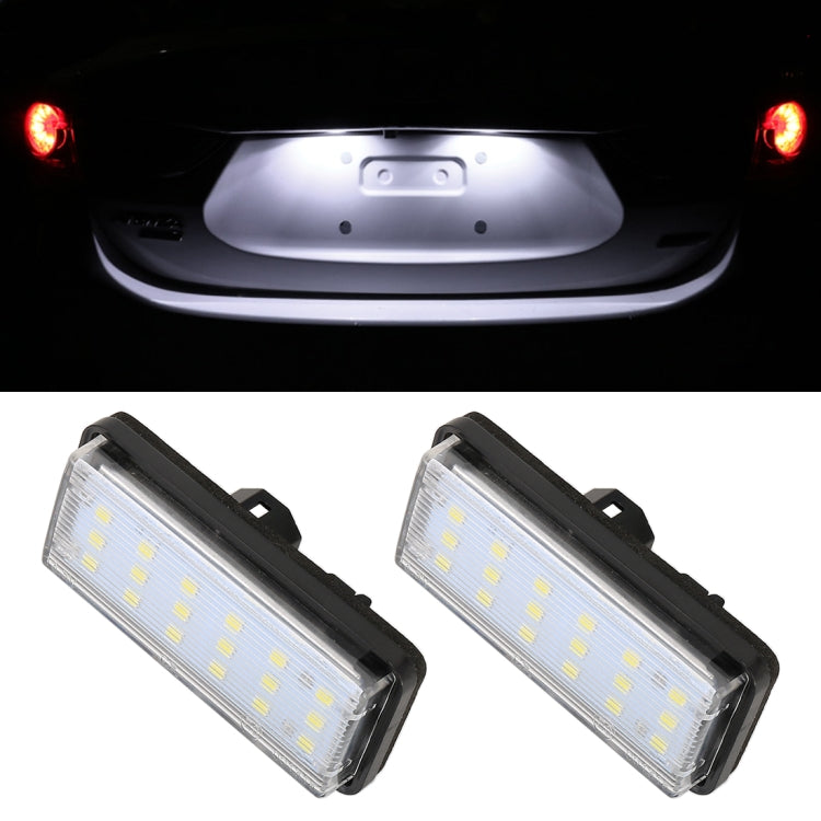 2 PCS DC12V / 1.5W/ 6000K / 100LM Car LED License Plate Light 18LEDs SMD-3528 Lamps for Lexus(White Light) - License Plate Lights by PMC Jewellery | Online Shopping South Africa | PMC Jewellery | Buy Now Pay Later Mobicred