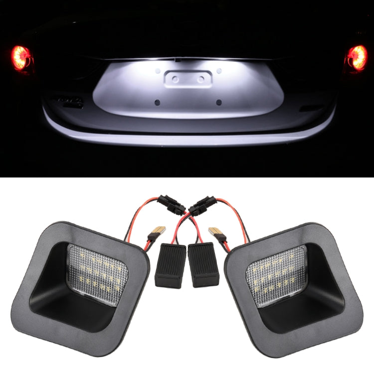 2 PCS DC12V / 2W / 6000K / 120LM Car LED License Plate Light 18LEDs SMD-3528 Lamps for Dodge, White Light - License Plate Lights by PMC Jewellery | Online Shopping South Africa | PMC Jewellery | Buy Now Pay Later Mobicred