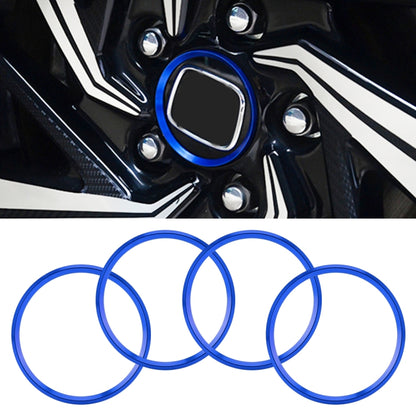 4 PCS Car Metal Wheel Hub Decoration Ring for BMW 5 Series 2018 (Blue) - Wheels Tires & Parts by PMC Jewellery | Online Shopping South Africa | PMC Jewellery | Buy Now Pay Later Mobicred