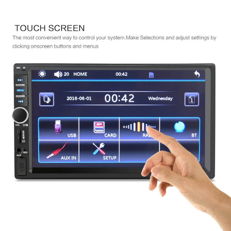 7018B 7.0 inch HD Touch Screen Dual DIN Car Radio Bluetooth Stereo MP3 / MP4 / MP5 Player with Remote Control, with Rearview Camera, 6800 Module, Support  FM / TF Card / USB Flash Disk - Car MP3 & MP4 & MP5 by PMC Jewellery | Online Shopping South Africa | PMC Jewellery | Buy Now Pay Later Mobicred