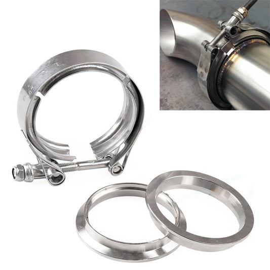 2.5 inch Car Turbo Exhaust Downpipe V-Band Clamp Stainless Steel 304 Flange Clamp - Booster Cable & Clip by PMC Jewellery | Online Shopping South Africa | PMC Jewellery | Buy Now Pay Later Mobicred