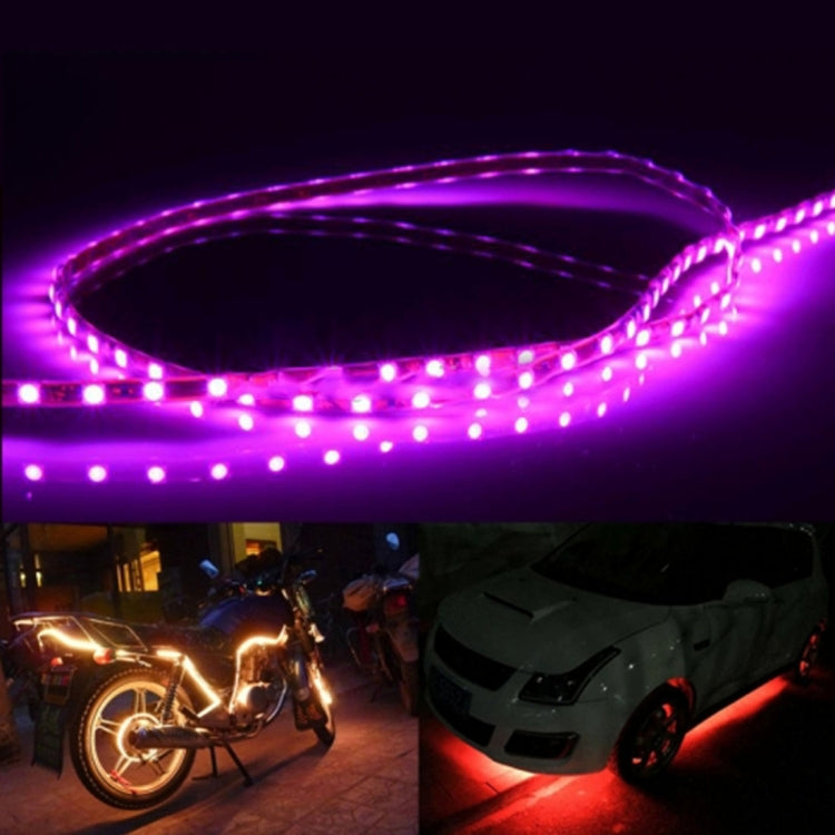 5 PCS Flow Style 45 LED 3528 SMD Waterproof Flexible Car Strip Light for Car Decoration, DC 12V, Length: 90cm(Pink Light) - Decorative Lights by PMC Jewellery | Online Shopping South Africa | PMC Jewellery | Buy Now Pay Later Mobicred