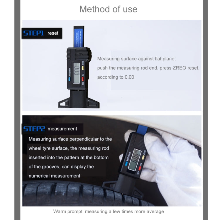 0-25mm Electronic Digital Tread Plan Refinding Rounds Refinding Outcome Exists Tread Tablets Type Gauge Depth Vernier Caliper Measuring Tools(Black) - Electronic Test by PMC TechLife | Online Shopping South Africa | PMC TechLife | Buy Now Pay Later Mobicred