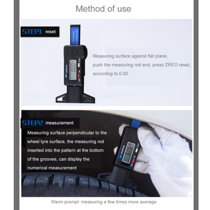 0-25mm Electronic Digital Tread Plan Refinding Rounds Refinding Outcome Exists Tread Tablets Type Gauge Depth Vernier Caliper Measuring Tools(Blue) - Electronic Test by PMC Jewellery | Online Shopping South Africa | PMC Jewellery | Buy Now Pay Later Mobicred